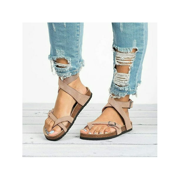 Details about   Women Summer Slippers Genuine Leather Solid Outside Flat Slides Casual Sandals 